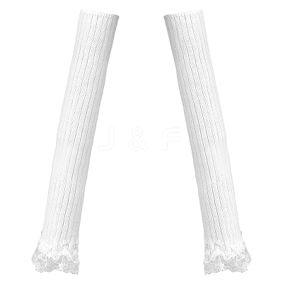 1 Pair Acrylic Fibers Long Mesh Lace Gloves AJEW-CN0006-67A-1