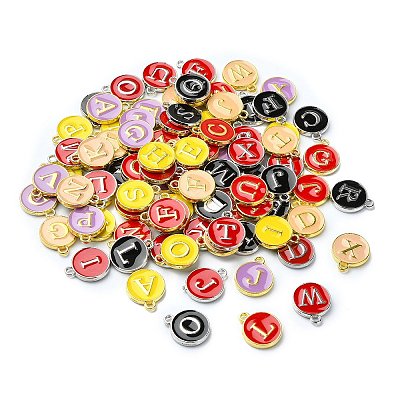 (Defective Closeout Sale)Platinum & Golden Plated Alloy Enamel Charms ENAM-XCP0001-42PG-1