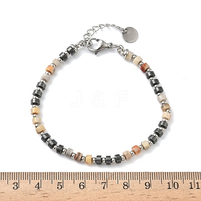 Natural Crazy Agate & Non-magnetic Synthetic Hematite Beaded Bracelets for Women BJEW-Z148-04P-02-1