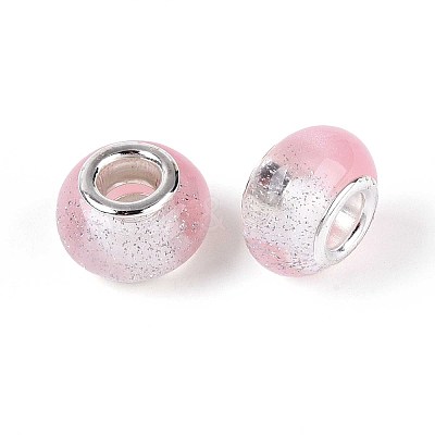 Transparent Resin Rondelle European Beads RESI-N044-02F-1