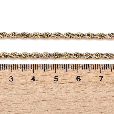 PVD Vacuum Plating 304 Stainless Steel Rope Chain Necklaces NJEW-M124-09G-1