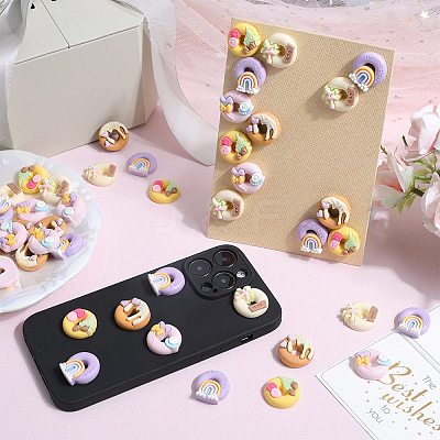 50Pcs 5 Styles Opaque Resin Imitation Food Cabochons RESI-SC0002-94-1