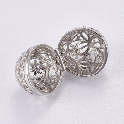 Brass Cage Pendants KK-P115-20P-1