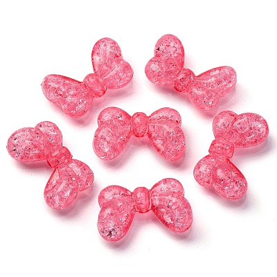 Plating Transparent Crackle Acrylic Beads MACR-D024-17-01-1