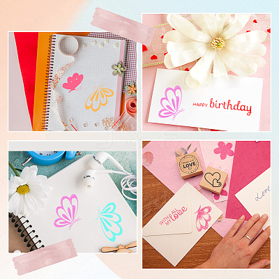 1Pc Butterfly Clear Silicone Stamps DIY-CP0009-56-1