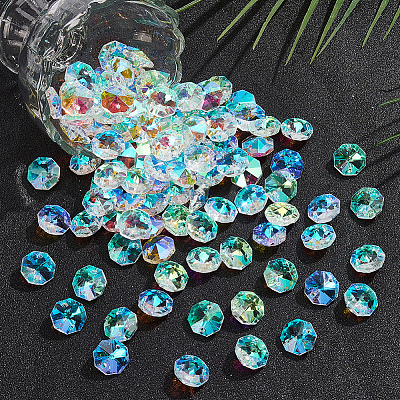100Pcs Octagon Sew on Glass Rhinestone GLAA-SP0001-82A-01-1