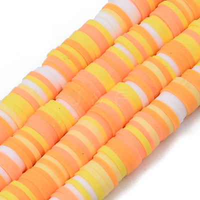 Handmade Polymer Clay Beads Strands CLAY-R089-6mm-097-1