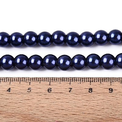 Baking Paint Pearlized Glass Pearl Round Bead Strands HY-Q330-8mm-82-1