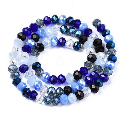 Electroplate Glass Beads Strands X-EGLA-N002-12B-1
