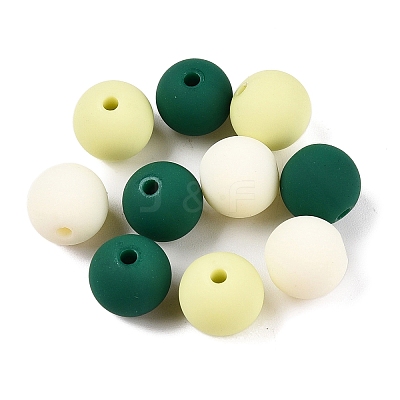 Rubberized Style Imitated Silicone Acrylic Beads MACR-T048-01C-09-1