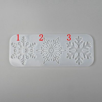 Christmas DIY Snowflake Silicone Pendant Molds X-DIY-P006-31-1