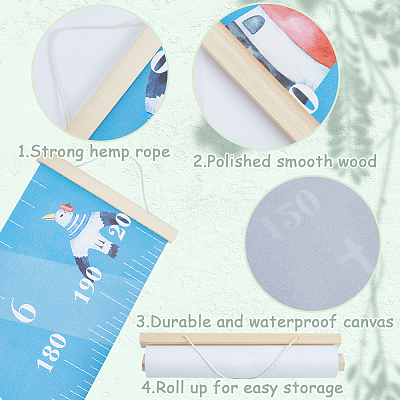 Ocean Theme Removable Height Chart for Kids AJEW-WH0165-69A-1