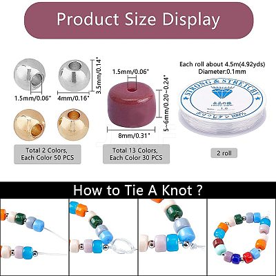 DIY Stretch Bracelets Making Kits GLAA-NB0001-16-1