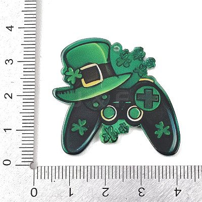 Saint Patrick's Day Opaque Printed Acrylic Pendants OACR-A045-05A-1