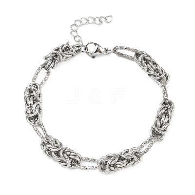 Unisex 304 Stainless Steel Byzantine Chains Bracelets BJEW-G790-05P-1