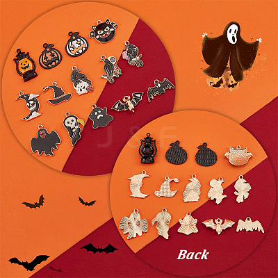 28Pcs 14 Style Alloy Enamel Pendants ENAM-PH0002-35-1