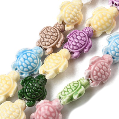 Handmade Porcelain Beads Strands PORC-R140-02-1