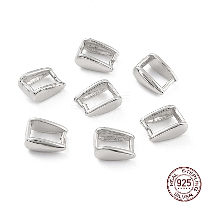 Anti-Tarnish Rhodium Plated 925 Sterling Silver Ice Pick Pinch Bails STER-Z001-016A-P-1