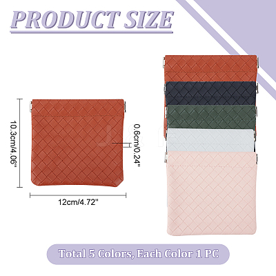 5Pcs 5 Colors Rectangle Imitation Leather Multipurpose Shrapnel Makeup Bags ABAG-HY0001-12-1