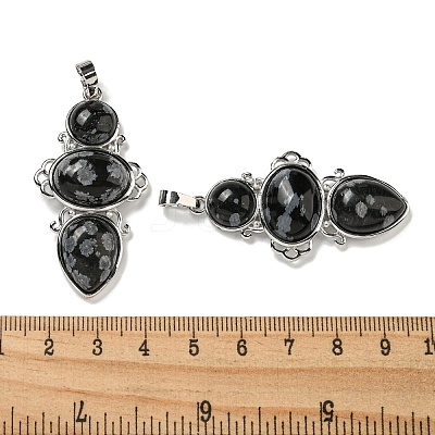 Natural Snowflake Obsidian Pendants G-Q158-04C-1