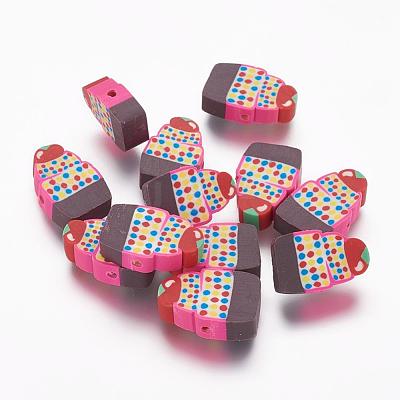 Handmade Cake Polymer Clay Beads CLAY-R060-37-1