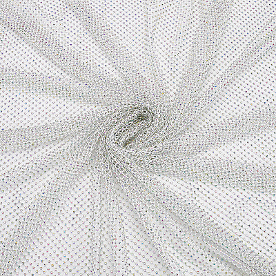 Stretchable Elastic Polyester & Rhinestone Fabric AJEW-WH0580-51-1