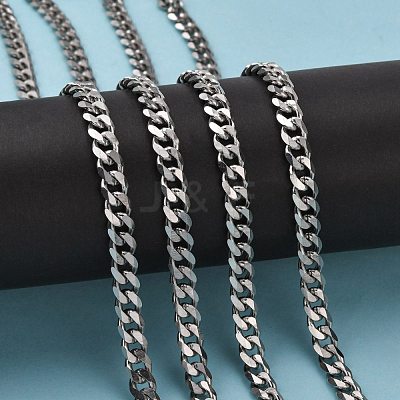 Tarnish Resistant Men's Jewelry Making 201 Stainless Steel Curb Chains CHS-A003B-1.8mm-1
