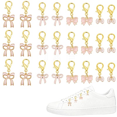 24Pcs 4 Styles Bowknot Alloy Enamel Shoes Charms HJEW-CP00021-1