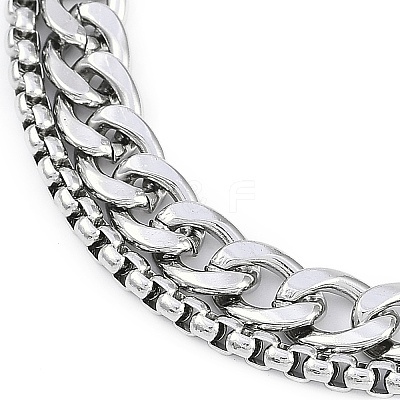 304 Stainless Steel Curb Chains Bracelets BJEW-S156-01P-1