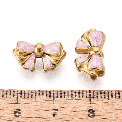 Ion Plating(IP) 304 Stainless Steel Enamel Beads STAS-N114-23F-G-1