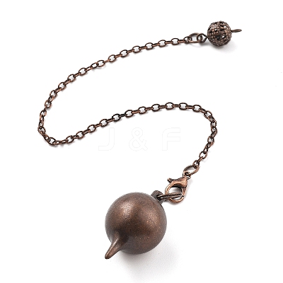 Brass Dowsing Pendulum Big Pointed Round Pendants KK-H491-03R-1