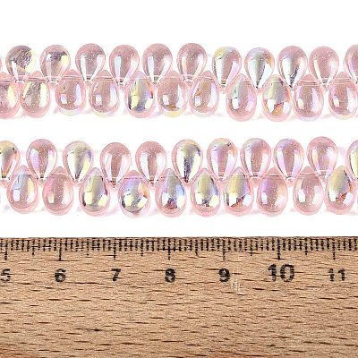 Electroplate Transparent Glass Beads Strands EGLA-N057-01A-06-1
