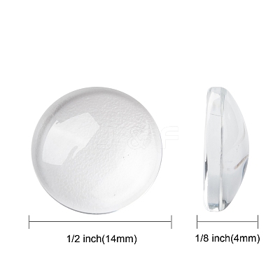 Transparent Glass Cabochons X-GGLA-R026-14mm-1