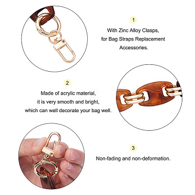 2Pcs 2 Colors Acrylic Curb Chain Bag Strap FIND-GN0001-28-1