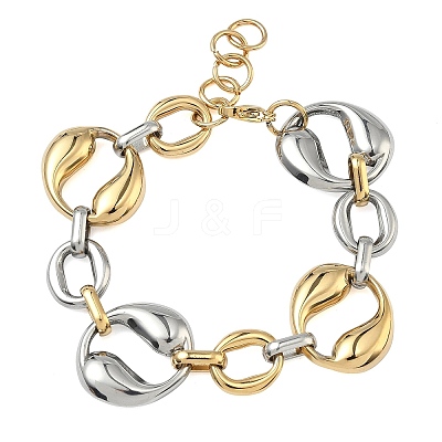 304 Stainless Steel Irregular Oval Link Chain Bracelets for Women BJEW-D456-05GP-01-1