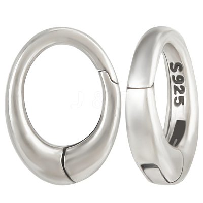 2Pcs 925 Sterling Silver Spring Gate Rings STER-BBC0006-74A-1
