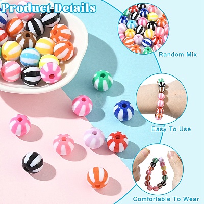 30Pcs Strip Opaque Acrylic Beads SACR-YW0002-01-1