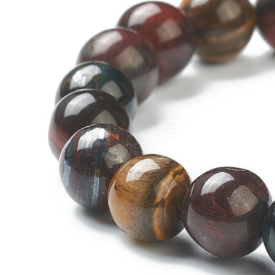 Natural Tiger Eye Beaded Stretch Bracelets BJEW-D446-C-43-1