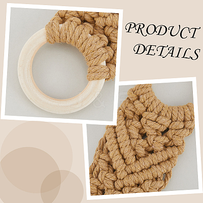 3Pcs 3 Colors Handmade Macrame Cotton Hanging Towel Holder AJEW-CN0006-37-1