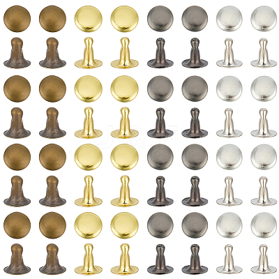 400Pcs 4 Colors Alloy Snap Rivet Butt Screw FIND-GF0009-29-1
