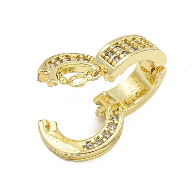 Rack Plating Round Ring Brass Micro Pave Clear Cubic Zirconia Twister Clasps KK-F876-07G-02-1