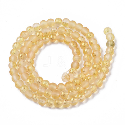 Frosted Spray Painted Glass Beads Strands GLAA-N035-03A-C08-1