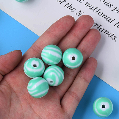 Opaque Striped Acrylic Beads MACR-S373-27B-07-1