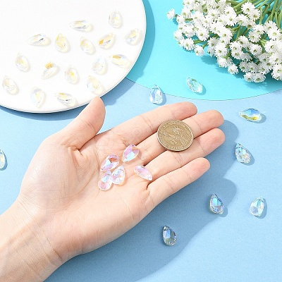 30Pcs Faceted Glass Pendants GLAA-YW0005-49-1