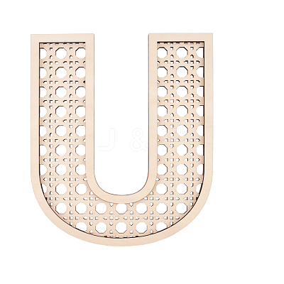 Hollow Wooden 3D Letter Wall Stickers HJEW-WH0043-57U-1