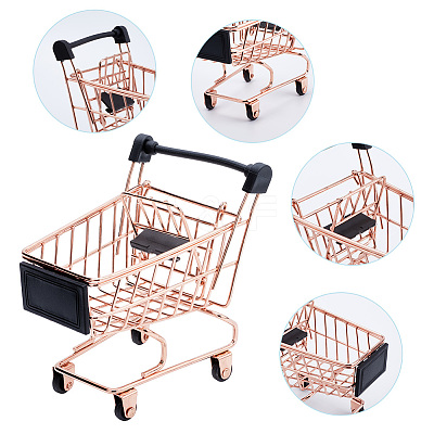 Iron Supermarket Trolley Display Decorations DJEW-WH0042-139RG-1