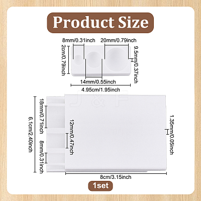 3Pcs Rectangle Plastic Clay Mold TOOL-WH0059-051B-1