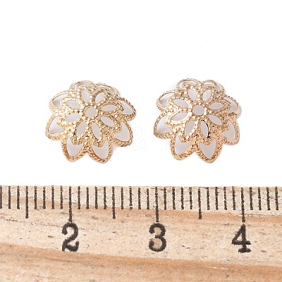 Brass Fancy Bead Caps KK-EC1166-LG-1
