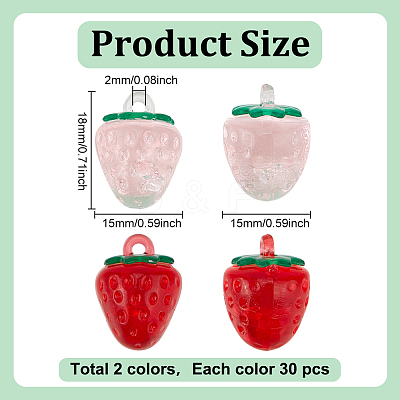 60Pcs 2 Colors Transparent Acrylic Pendants OACR-HY0001-18-1