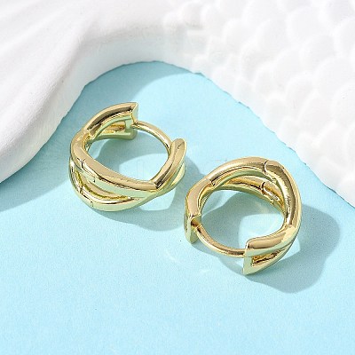 Rack Plating Brass Criss Cross Hoop Earrings for Women EJEW-B014-15G-1